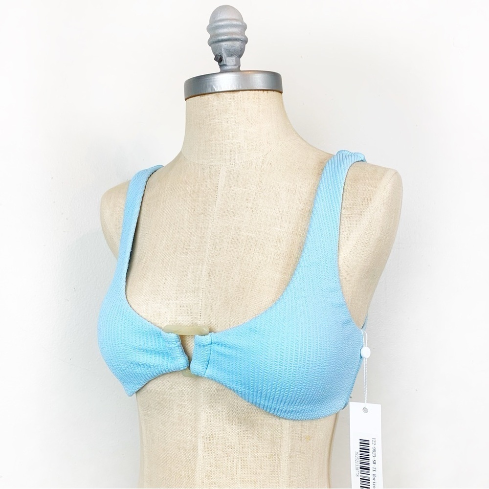 Jonathan Simkhai Blue Astrid Bikini Top Size S NWT